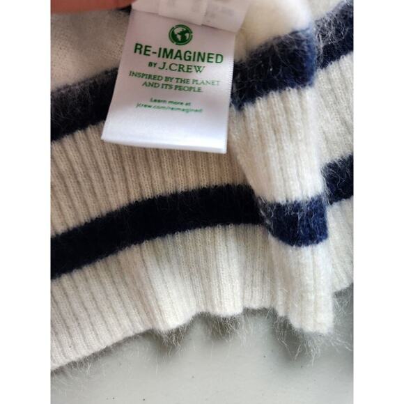 NWT J.Crew Brushed Cashmere Cropped Fitted Cardigan Sweater Sz S Stripe #3G508 - Picture 10 of 11